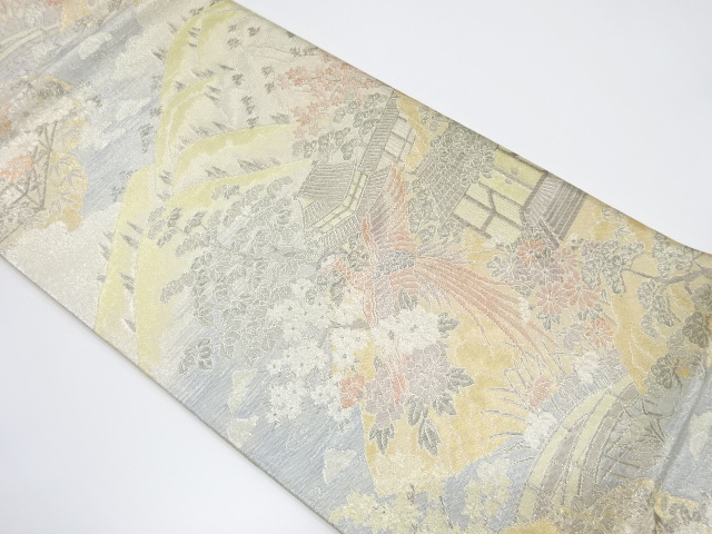 JAPANESE FUKURO OBI / SAGANISHIKI / WOVEN SCENERY OF HOUSE